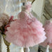 Glitter Sequins Long Sleeves Pageant Birthday Dress for Kids A Line Puffy Formal Dress with Pearls - Flower Girl Dress