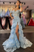 Glitter Sequins Off-the-shoulder Tulle Split Front A-Line Prom Dresses - Prom Dress