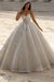 Luxury Glitter Strapless Aline Ball Gown Wedding Dress with Beadings