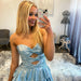 Glitter Strapless Mini Dress with Tiered Ruffle Sweetheart Keyhole Homecoming Dress