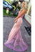 Wonderful Glorious Latest Pink High Neck Mermaid Sleeveless Prom with Lilac Lace Applique Bridesmaid Dress - Prom Dresses