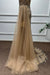 Gold One Shoulder Long Sleeves Beadings Mermaid Prom Dress - Prom Dresses