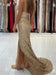 Gold Sequins Mermaid Prom Dress with Slit