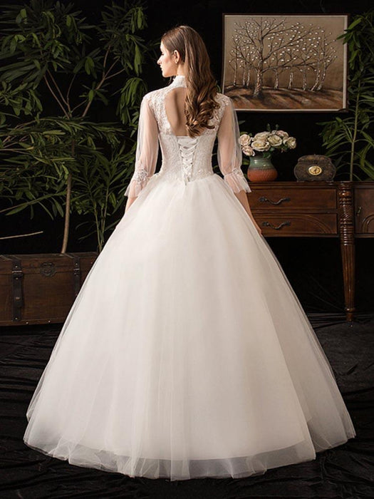 Gorgeous Simple Lace Mermaid Wedding Dress With Sleeves - Bridelily Gorgeous Simple Lace Mermaid Wedding Dress With Sleeves - Bridelily