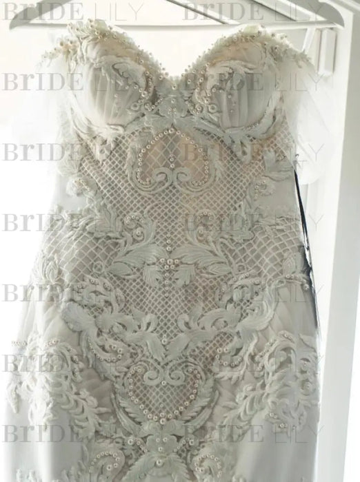 Gorgeous Mermaid Off the Shoulder Lace Appliques Wedding Dress - Wedding Dresses