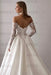 Gorgeous Off-the-Shoulder Satin Aline Wedding Dresses Front Split Long Sleeves Bridal Gown - Wedding Dresses
