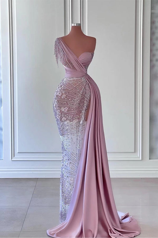 Stunning One-Shoulder Mermaid Prom Dresses with Beadings Online