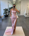 Gorgeous Sleeveless Satin Long Mermaid Prom Dress with Split