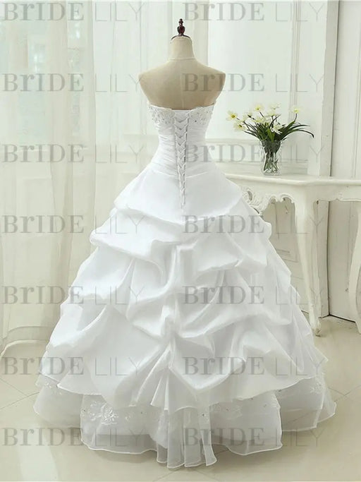 Gorgeous Sweetheart Beaded Ball Gowns Lace-Up Wedding Dresses - wedding dresses