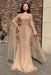Gorgeous V-Neck Long Sleeves Tulle Mermaid Prom Dress with Beadings