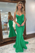 Royal Blue Backless Mermaid Prom Dress Long V Neck