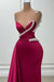 Gorgeous V-Neck Strapless Sleeveless Side Hollow Column Ruched Satin Evening Dress