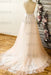 Graceful V-neck Appliques Lace Tulle Wedding Dress - Wedding Dresses