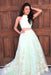 Graceful Wonderful Elegant Two Piece Mint Green Jewel Sleeveless A-line Floral Long Prom Dress - Prom Dresses