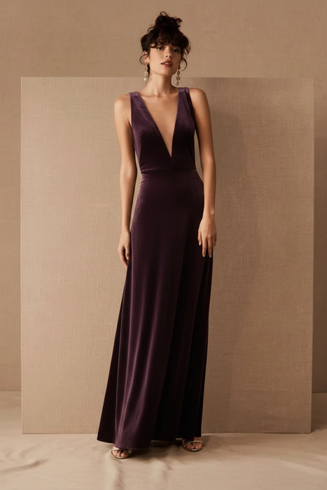 Velour Dress - Grape Purple