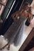Gray Spaghetti Strap Tea Length Tulle Homecoming Dress Midi Prom Dresses - Prom Dresses