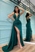 Green Mermaid Evening Dress With Slit