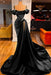 Green Off-the-Shoulder Prom Dress with Long Slit and Pleated Detail