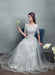Summer Wedding Dresses 2021 Grey Lace Applique Maxi Bridal Gown Backless Half Sleeve Floor Length Bridal Dress