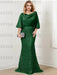 Emerald guipure lace skirt mother of the bride gown with satin bell top