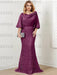Orchid guipure lace skirt mother of the bride gown with satin bell top