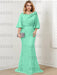 Spa guipure lace skirt mother of the bride gown with satin bell top