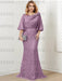 Wisteria guipure lace skirt mother of the bride gown with satin bell top
