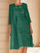 Dark Green mother of the bride lace bodice knee dress with long duster