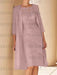 Dusty Pink mother of the bride lace bodice knee dress with long duster