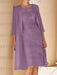 Dusty Purple mother of the bride lace bodice knee dress with long duster