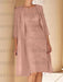 Dusty Rose mother of the bride lace bodice knee dress with long duster