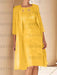 Gold mother of the bride lace bodice knee dress with long duster