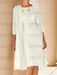 Ivory mother of the bride lace bodice knee dress with long duster