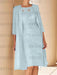 Light Blue mother of the bride lace bodice knee dress with long duster