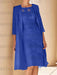 Light Royal Blue mother of the bride lace bodice knee dress with long duster