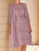 Mauve mother of the bride lace bodice knee dress with long duster
