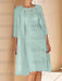 Mist Blue mother of the bride lace bodice knee dress with long duster