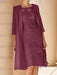 Mulberry mother of the bride lace bodice knee dress with long duster