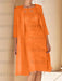 Orange mother of the bride lace bodice knee dress with long duster