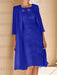 Royal Blue mother of the bride lace bodice knee dress with long duster