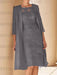 Silver Gray mother of the bride lace bodice knee dress with long duster