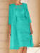 Turquoise mother of the bride lace bodice knee dress with long duster