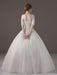 Wedding Dresses Princess Ball Gown Ivory Half Sleeve V Neck Lace Beaded Floor Length Bridal Dress