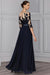 Half Sleeves Chiffon Mother of Bride Jumpsuit with Appliques - Prom Dresses