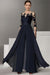 Half Sleeves Chiffon Mother of Bride Jumpsuit with Appliques - Prom Dresses
