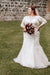 Half Sleeves Mermaid Wedding Dress Plus Size V-neck Tulle Lace Bridal Gown