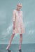 Half Sleeves Pink Lace Formal Dress Jewel Neck Aline Daily Wear Dress - Dresses