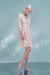 Half Sleeves Pink Lace Formal Dress Jewel Neck Aline Daily Wear Dress - Dresses