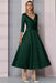 Dark Green Half Sleeves Satin Wedding Guest Dress Ankle Length Mother of the Bride Dress - Prom Dresses