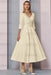 Ivory Half Sleeves Satin Wedding Guest Dress Ankle Length Mother of the Bride Dress - Prom Dresses